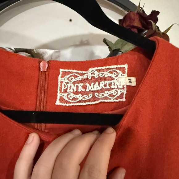 Pink Martini Red Ruffled Peplum Mini Dress size medium - Picture 5 of 9